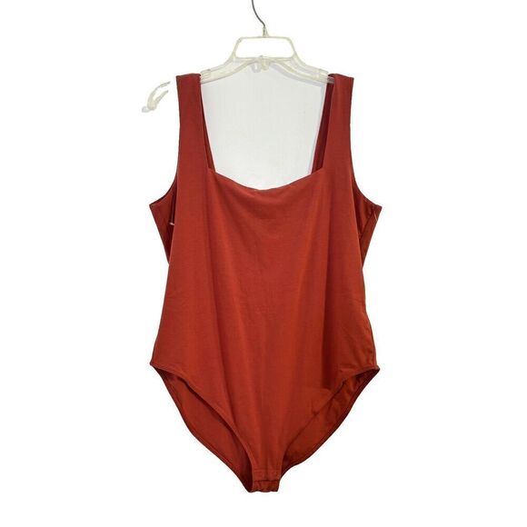 Old Navy Bodysuit Plus curvy 2X Rust Seamless Sleeveless Solid Scoop Neck - Picture 1 of 6